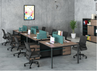 Office furniture equipment desk call center 2 workstations